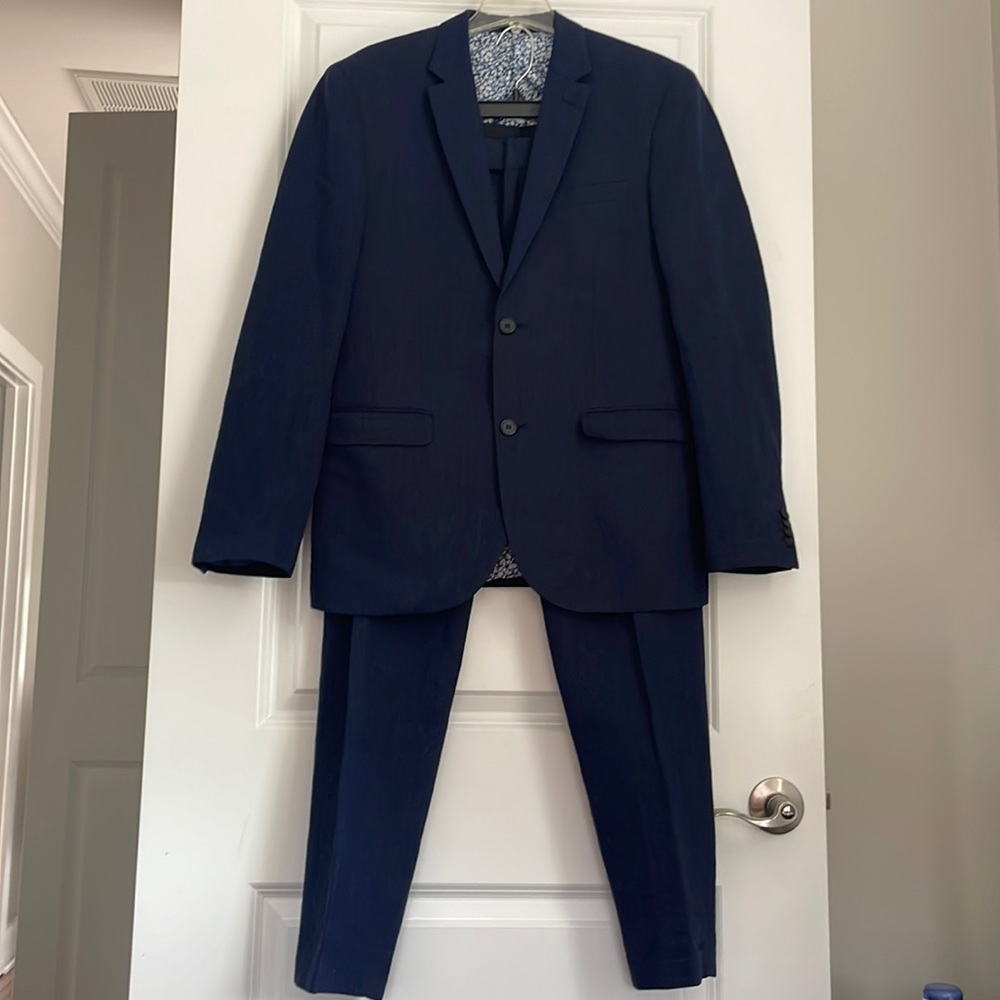 H&M Blue linen suit